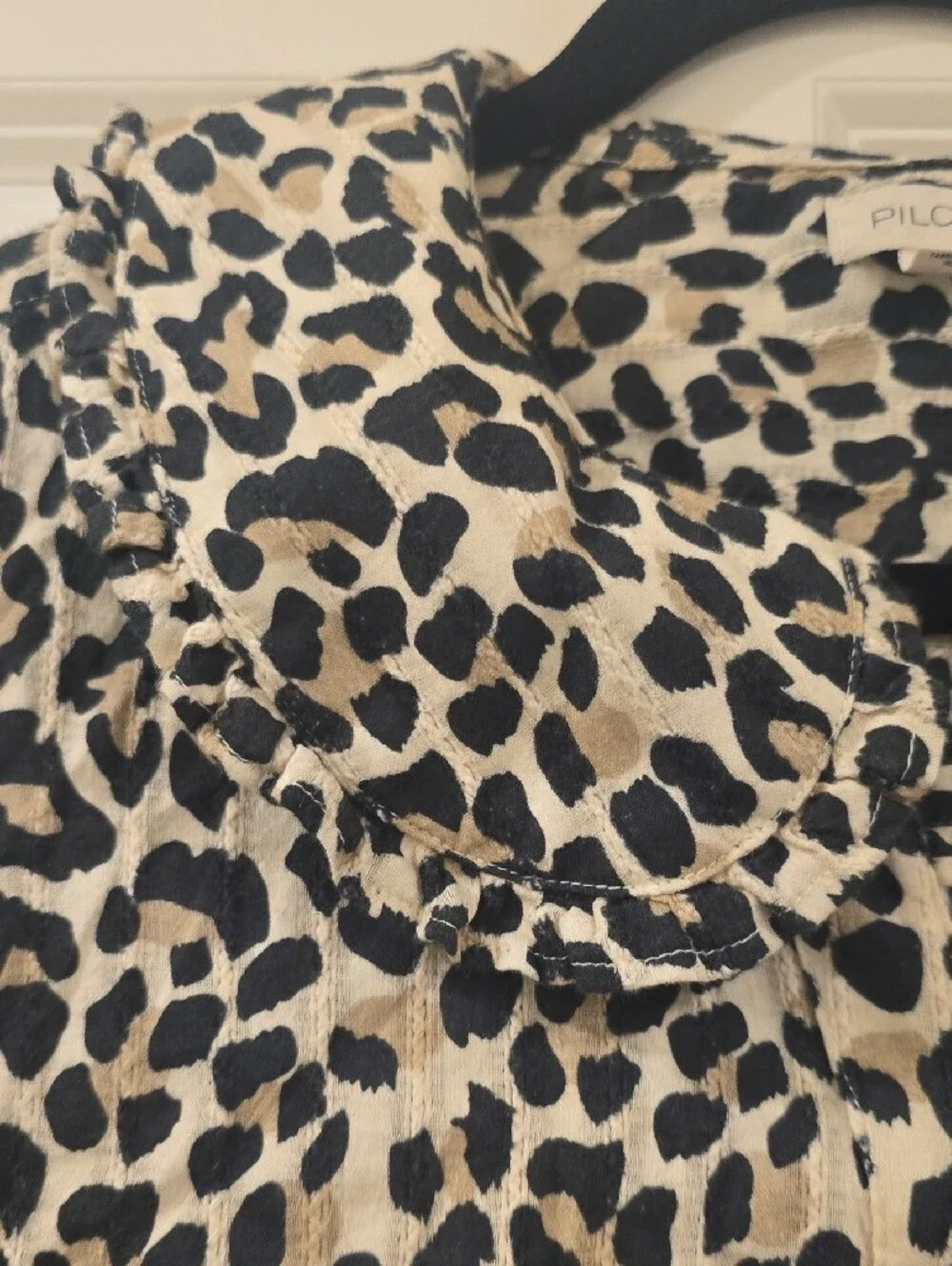 Pilcro Leopard Print Shirt in Cream and Black - Picture 3 of 8